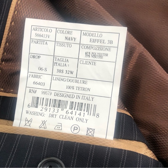 CARAVELLI YTALY Blazer Black Striped Blazer Sport Coat 3 Button men’s Sz 38S 32W - Picture 10 of 16